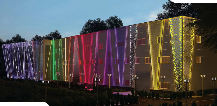 Медийные фасады со светодиодами - вентилируемые, с фасадным остеклением